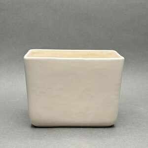 Vintage Mid-Century Modern vit USA rektangulär keramikplanter