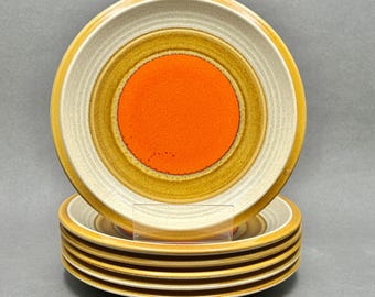 Platos de ensalada de gres Mikasa “Nature's Song” color caqui, estilo vintage - Juego de 6