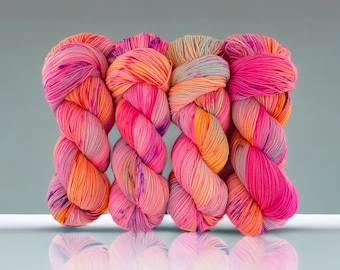 HAPPY ENDINGS - Hand Dyed Yarn - 100% Sustainable  Merino Wool  - Fingering/Sock Weight Yarn - 100g Skein