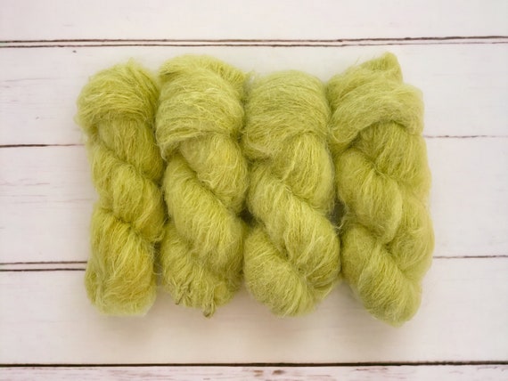 LITTLE LIME Hand Dyed Yarn Big Suri Alpaca and Merino Wool Double Knit DK Weight  100g Skein 