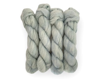 SEA FOAM - Baby Suri Alpaca And Mulberry Silk - Lace Weight - Hand Dyed Yarn - 50g Skein