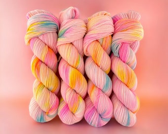 SO SWEET - Hand Dyed Yarn -  100%   Merino Wool  - Fingering/Sock Weight Yarn  - 100g Skein