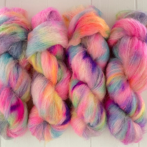 DAYDREAMER  - Big Mohair - Hand Dyed Yarn - Mohair, Merino Wool & Nylon - Double Knit Weight - 100g Skein