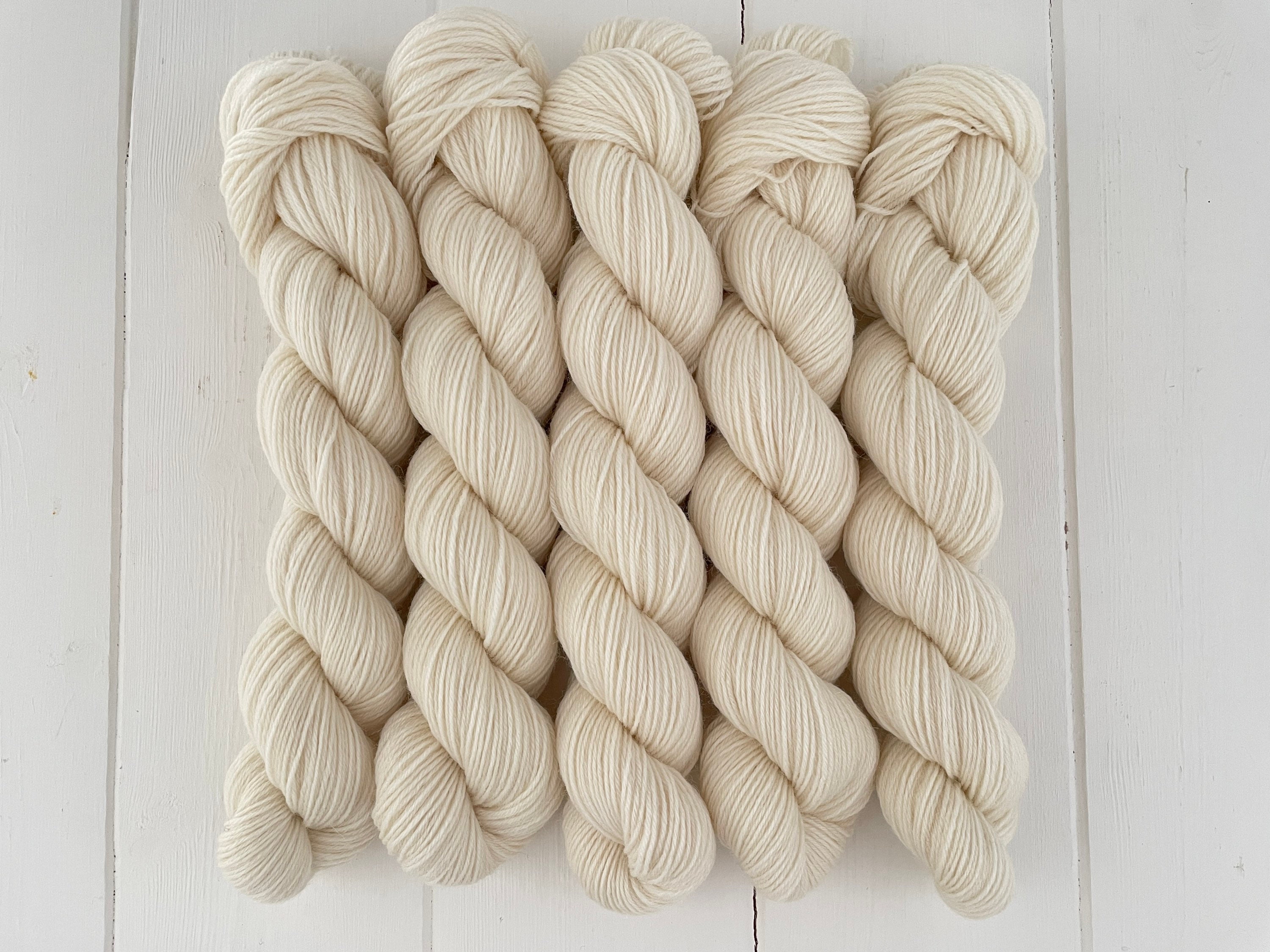 100% mulberry silk undyed yarn, sock weight yarn, 100g skein