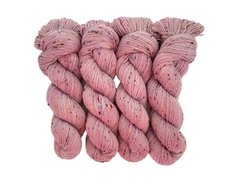 SWEET PEA - Hand Dyed Wool & Donegal Tweed - Fingering/Sock Weight Yarn  - 100g Skein