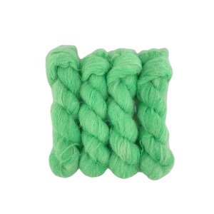 APPLE DROP - Hand Dyed Yarn - Baby Suri Alpaca And Mulberry Silk - Lace Weight  - Tonal Green Yarn