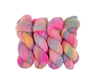 SUMMER FUN - Hand Dyed Yarn - Corridale Wool - Fingering/Sock Weight Yarn - 100g Skein