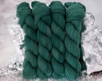 PEACOCK FEATHER - Hand Dyed 100% Peruvian Highland Wool -  Fingering/Sock Weight Yarn  - 50g Skein - Semi- Solid