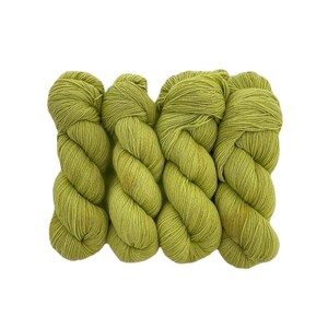 May include: Four skeins of green yarn, twisted together in a bundle.