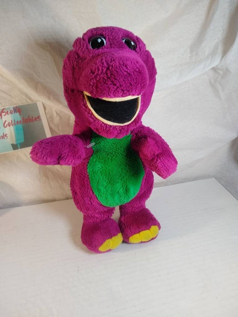 Vintage '90s Barney stuffed plush animal | Etsy