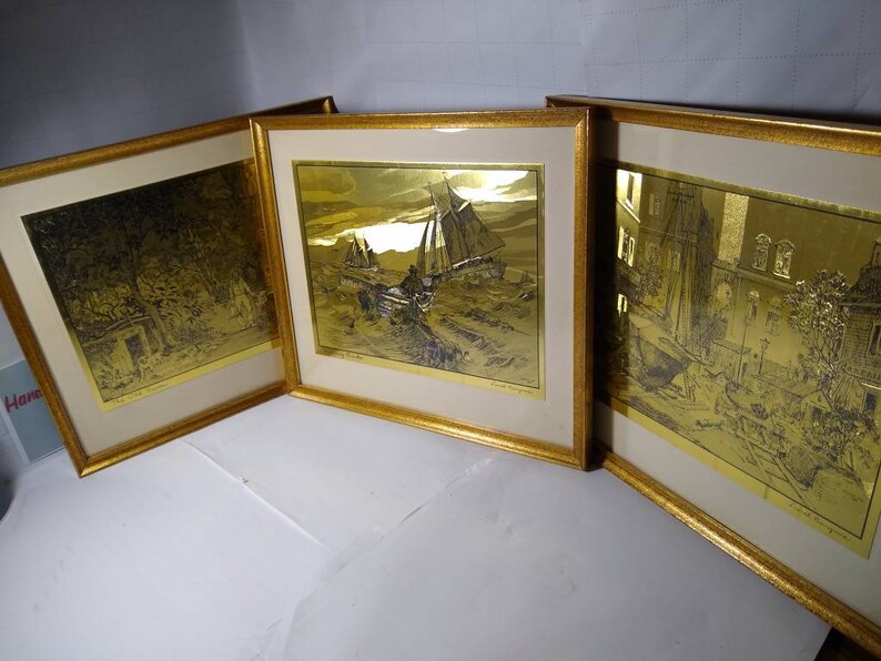 Lionel Barrymore Gold print Etchings lot of 3 Etsy