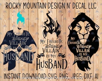 Favorite Villain is my Husband Hades and Scar Instant Download Svg, Dxf, Png, Jpeg, AI