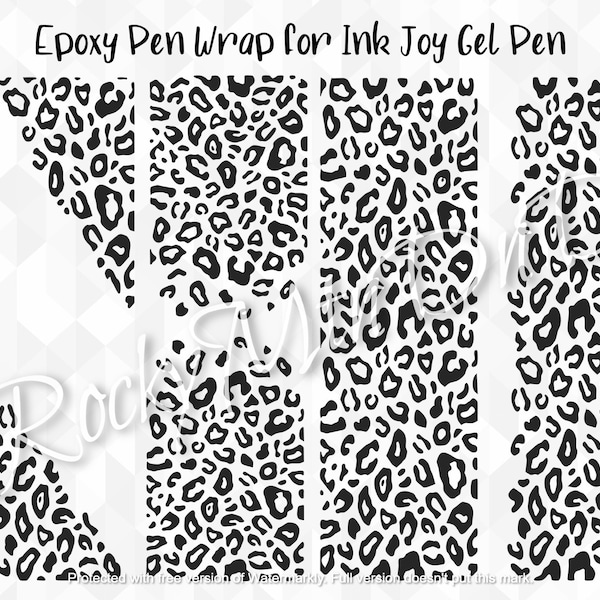 Epoxy Resin Ink Joy Gel Pen Leopard Pen Wrap Instant Download Svg, Png, Dxf, Jpeg, AI