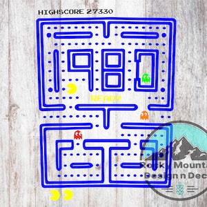 Pacman Arcade Conical for Tumblers Instant Digital Download SVG, PNG, JPEG