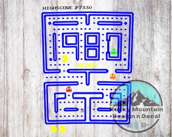 Pacman Arcade Conical for Tumblers Instant Digital Download SVG, PNG, JPEG