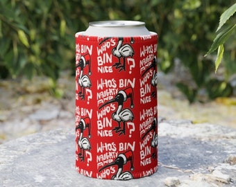 Christmas Bin Chicken Stubby Cooler, Australian Bin Chicken Christmas Themed Stubby Holder! Stubby Cooler with Aussie Ibis bird!