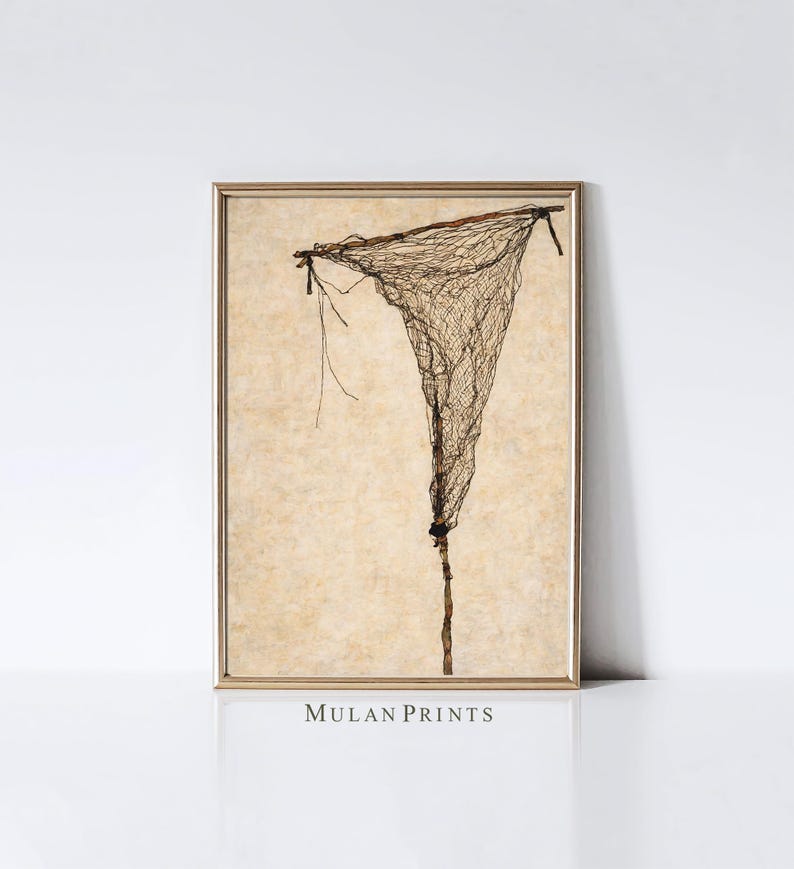Unique Fishing Net Prints Pristine Wall Art PRINTABLE Antique Sketches