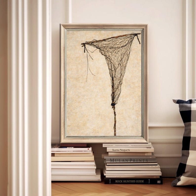 Unique Fishing Net Prints Pristine Wall Art PRINTABLE Antique Sketches