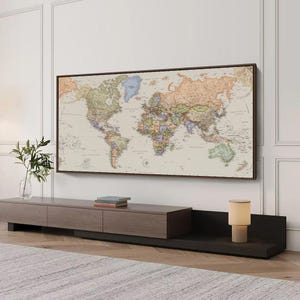 Mappemonde Serene Grace : Édition Pastels Doux - Décor Professionnel Détaillé et Élégant du 21e Siècle