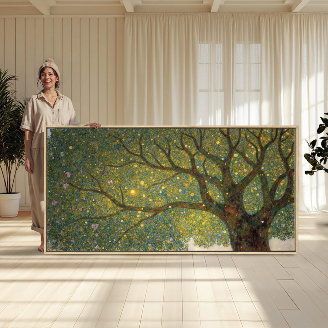 Spring Tree Framed Canvas Art Prints : Romantic Scenery Oversize Wall ...