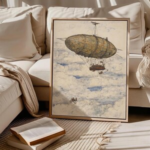 Original Retro Airship Prints | Fantastic Old Airship Wall Art | Airship Fine Art Poster | Airship Framed Canvas Wall Art | SV319