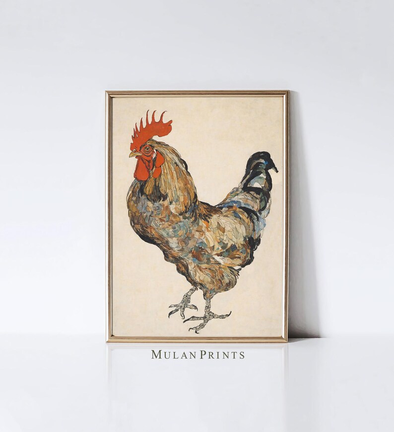 Aesthetic Rooster Prints PRINTABLE Funny Cockerel Wall Decor Cock