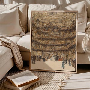 Ancient Opera House Painting | Original Theaters Wall Art | Aesthetic Poster | Opera House Framed Canvas Wall Art | SV235