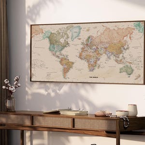 Mapa del Mundo Heritage Executive: Edición en Tonos Tierra - Decoración Profesional Académica del Siglo XXI