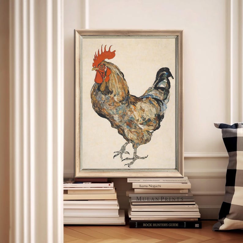 Aesthetic Rooster Prints PRINTABLE Funny Cockerel Wall Decor Cock
