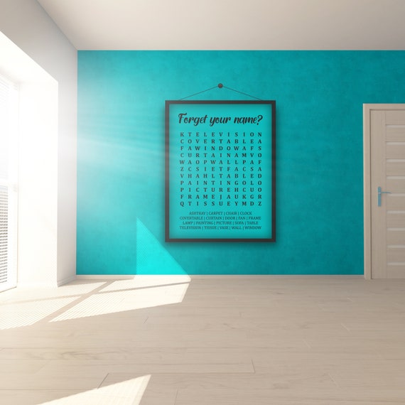 Crossword Puzzle Print Forget Your Name Art Download Etsy