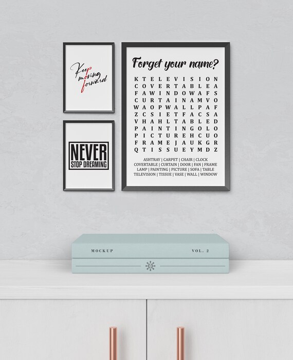 Crossword Puzzle Print Forget Your Name Art Download Etsy