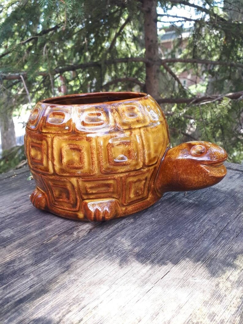 McCoy Pottery Turtle Planter 1970s