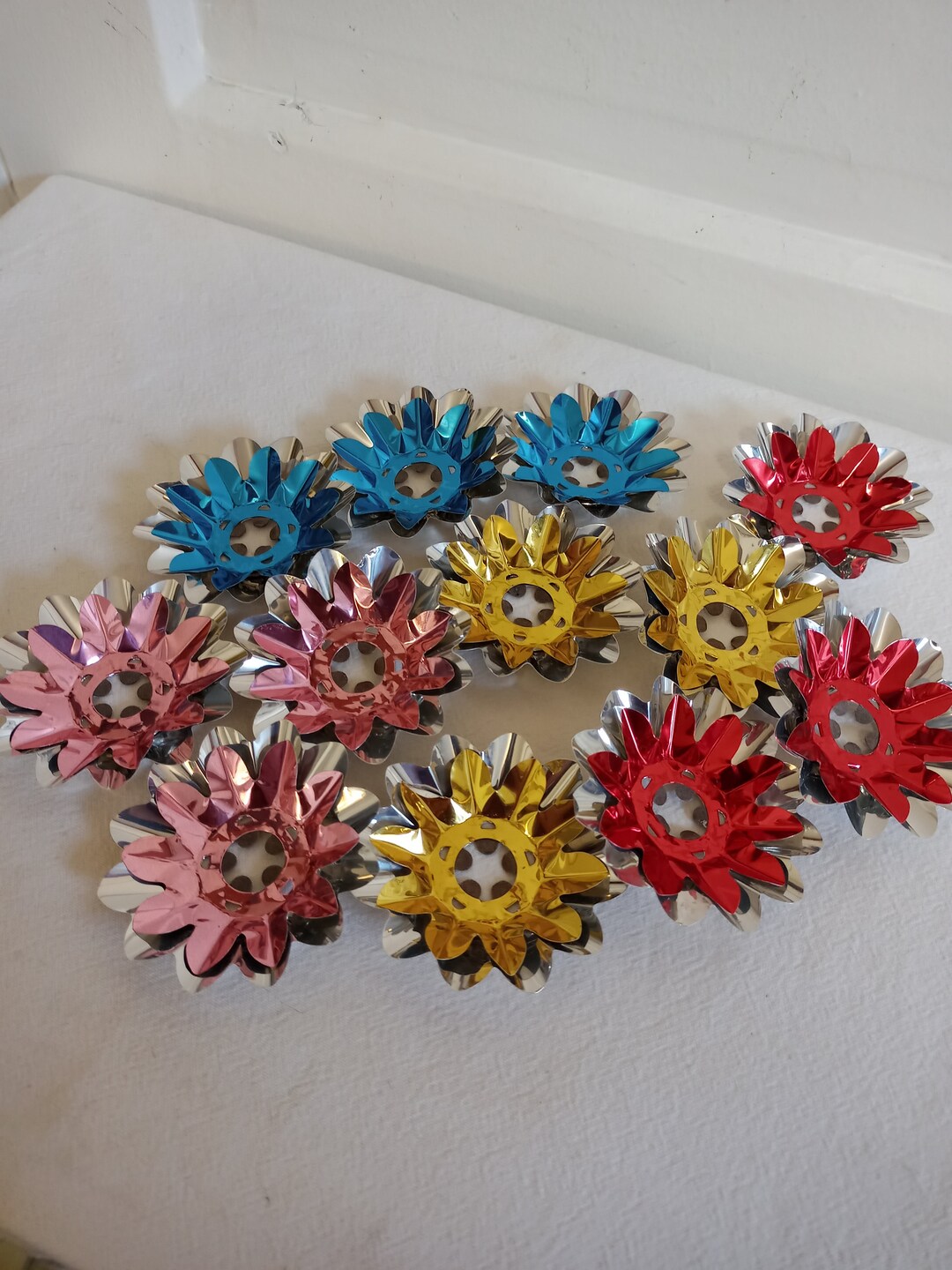Vintage Aluminum Christmas Light Reflectors Set of 12 Etsy