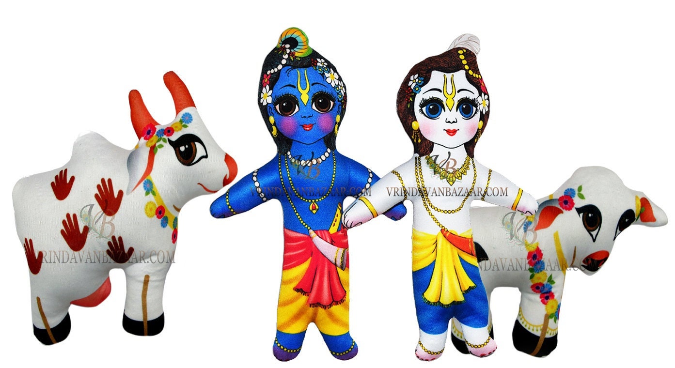 Buy Krishna Balaram With 2 Cows Soft Toy Online in India - Etsy Buy Krishna Balaram With 2 Cows Soft Toy Online in India - Etsy