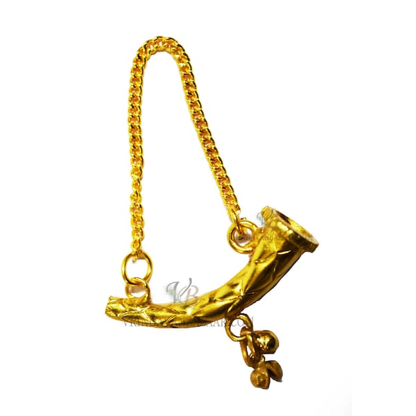 Metal Blow Horn – Sarangi For Krishna Idol – Brass Cow Blowing Horn Replica