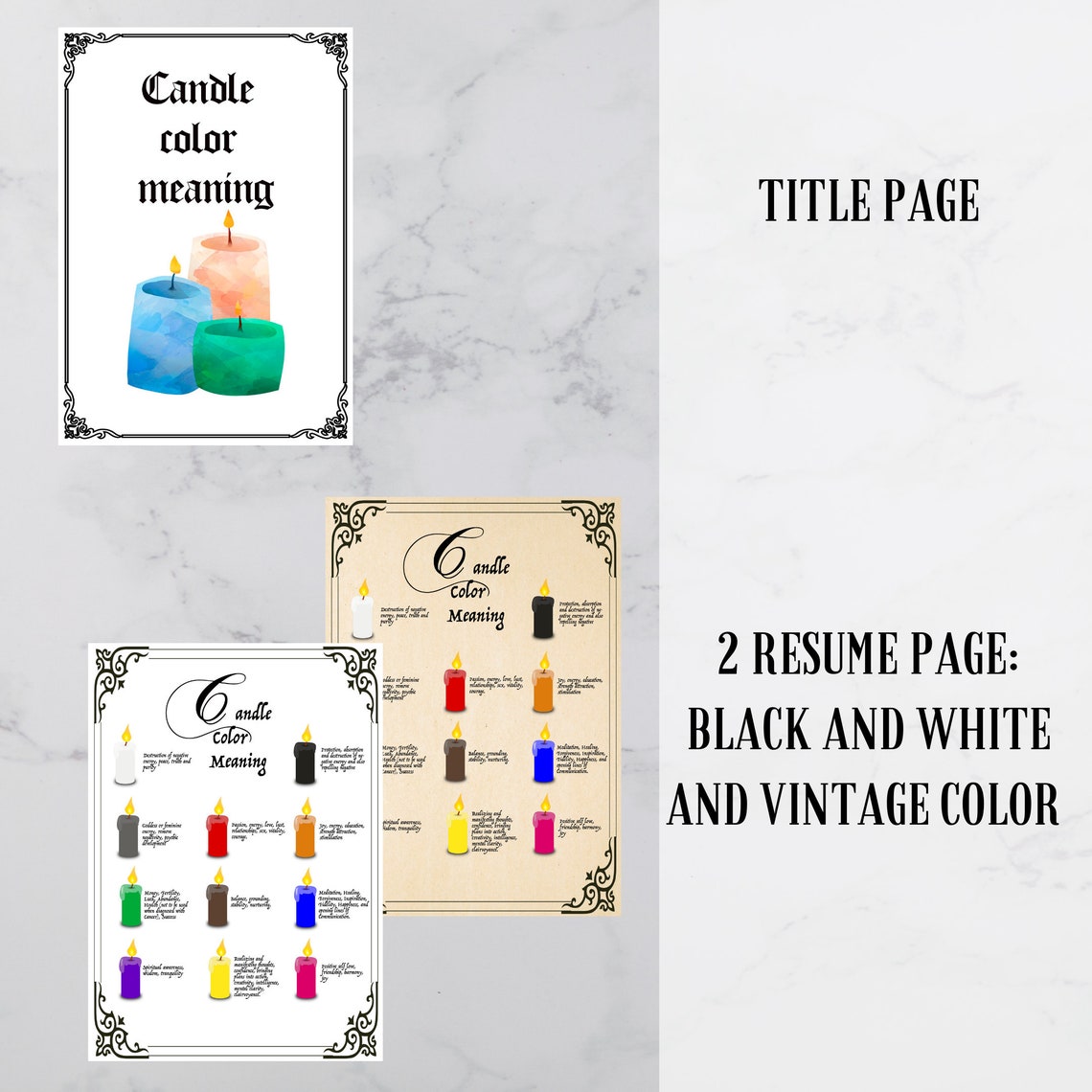 14 Pages CANDLE COLOR CORRESPONDENCES - Instant Download - Etsy