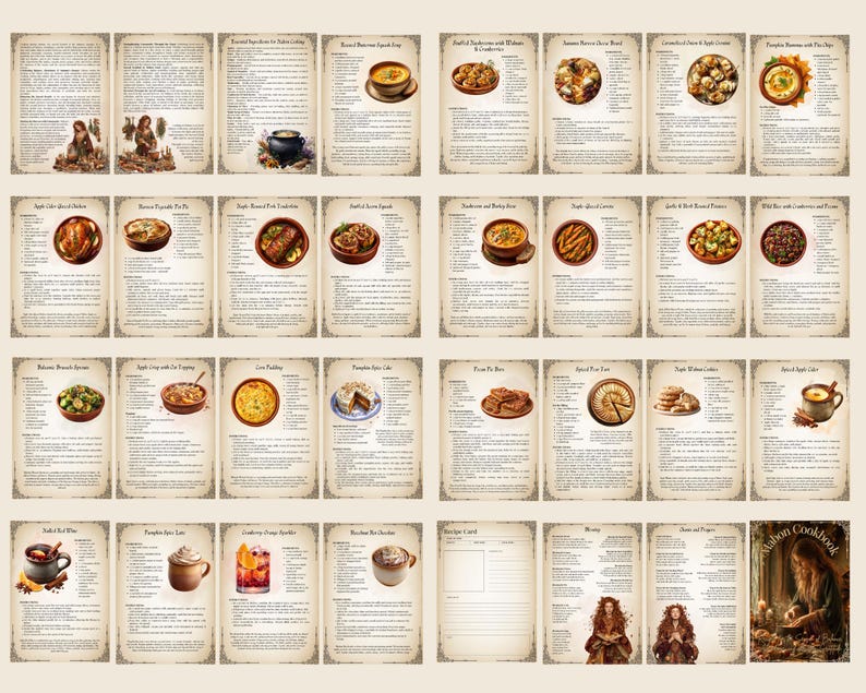 Mabon Cookbook Printable, 32-Page Kitchen Witch Autumn Equinox Recipe PDF image 3