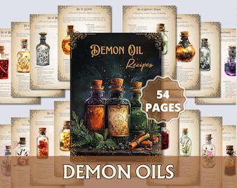 悪魔オイルのグリモア｜力、守護、変容のための儀式用オイルレシピ｜オカルトマジック印刷用PDF