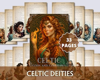 Keltische Götter und Göttinnen Grimoire Seiten Printable | Wicca Altar Seiten