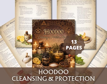 Hoodoo Cleansing & Protection Spells PDF, Printable Grimoire, Spiritual Bath, Mojo Bag