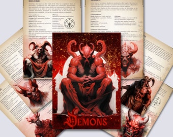 Demons Grimoire pages. Demonic witchcraft. Beautiful Printable Grimoire pages.