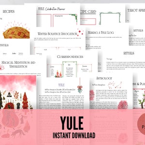 Yule Grimoire Pages: Pagan Sabbat Printables (25 Pages) (PDF)