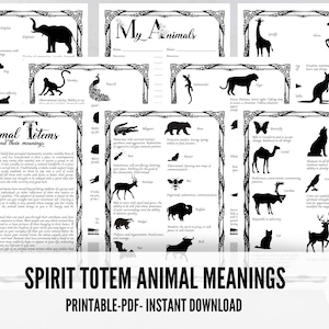 Animal Totem, Spirit Totem Animal Meanings, Grimoire Book of Shadows Pages