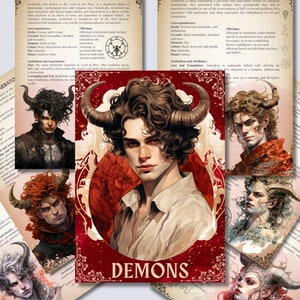 Demons Grimoire pages. Beautiful version. Demonic witchcraft. Printable Grimoire pages.