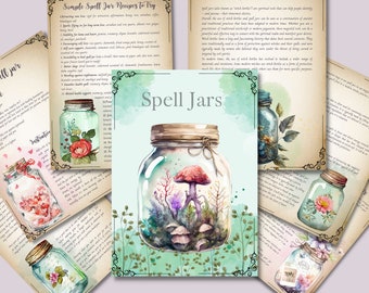 SPELL JARS. Beautiful pages for your Book Of Shadows. Instant download.