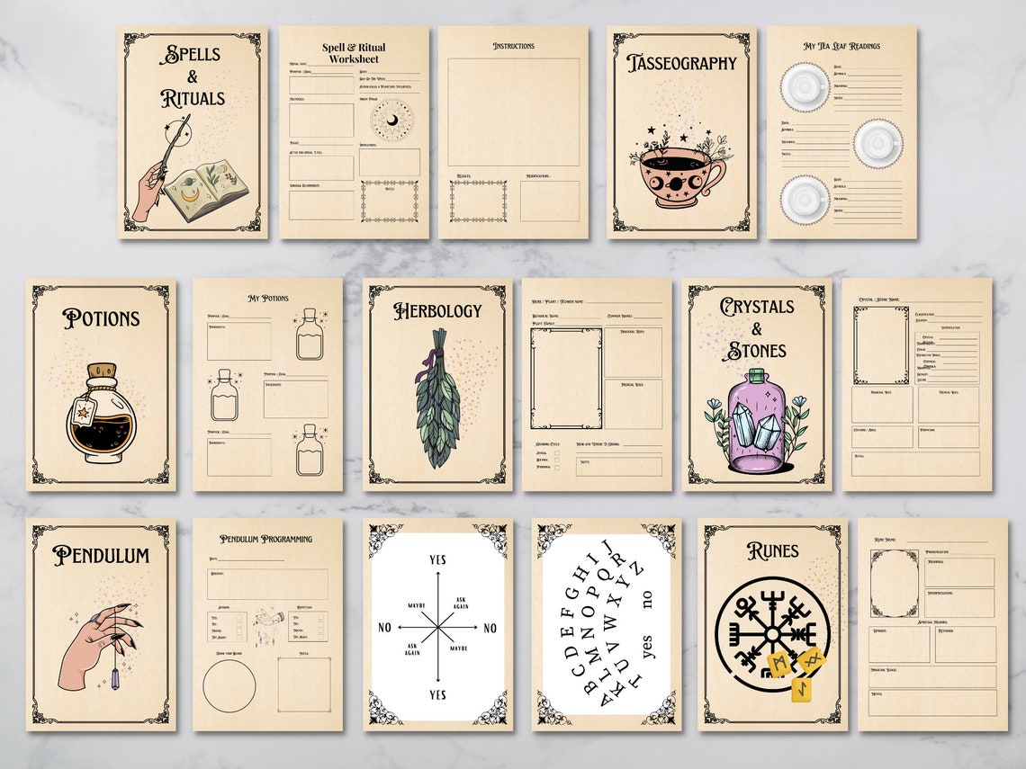 The Witches Workbook Bonus: Magic Correspondences Blank - Etsy