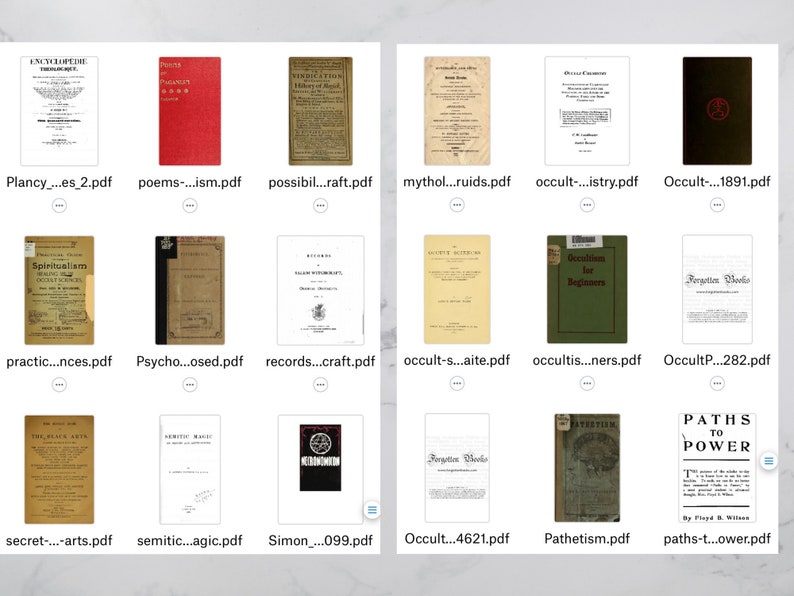 Puede incluir: Un collage de portadas de libros sobre un fondo blanco. Las portadas de los libros son de diferentes colores y tienen varios t&iacute;tulos, entre ellos "Ocultismo para principiantes", "Caminos al poder" y "Espiritismo".
