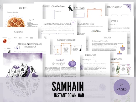 25 PAGES Samhain Pagan Holidays Witch Printables Grimoire - Etsy