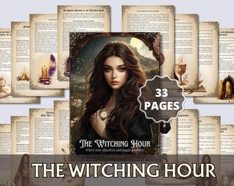 The Witching Hour |  Printable Grimoire | Witchcraft Journal PDF, Book of Shadows Pages, Spiritual Ritual Workbook