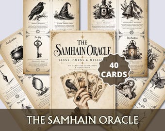 Samhain Oracle Cards Printable, 40 Card Divination Deck, Witchcraft PDF, Halloween Oracle